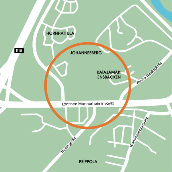 A map of Porvoo.