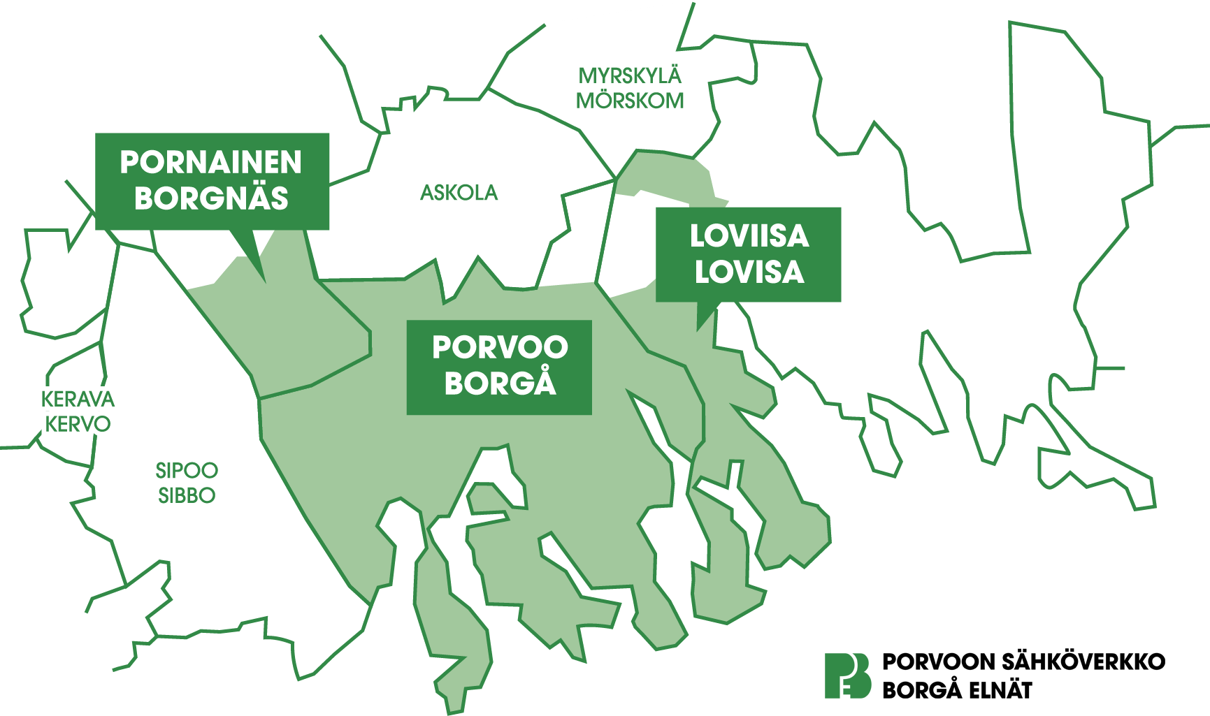 PSV toiminta-alue/operationsområde