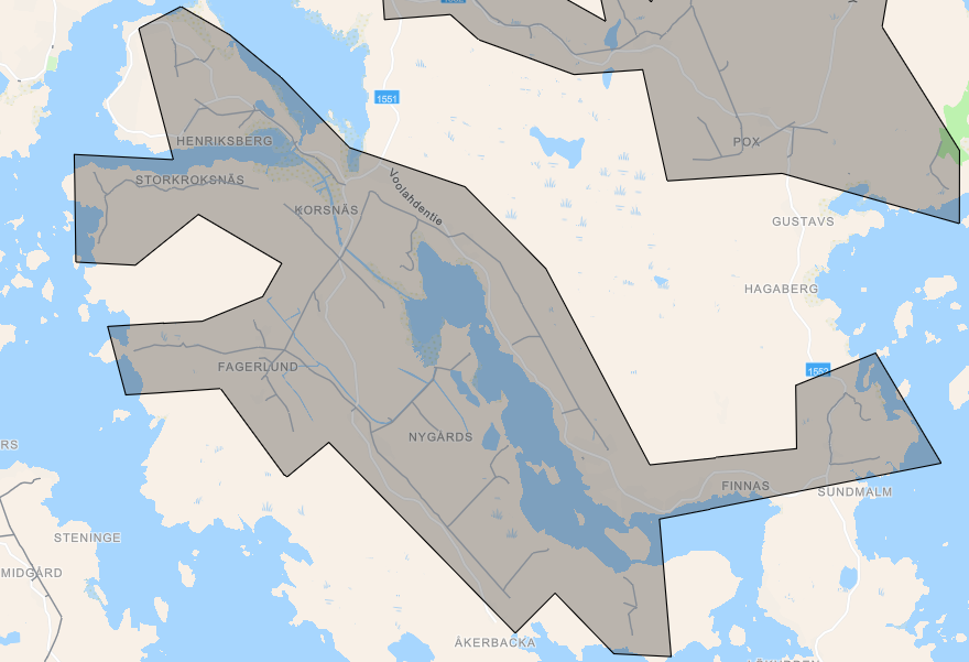 A map with grey areas marked.