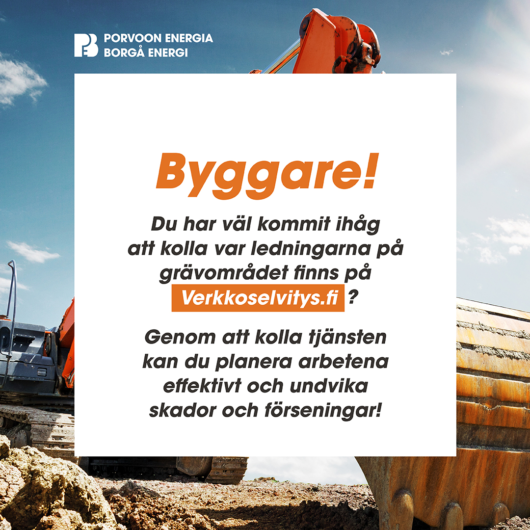 påminnelse om att kolla var ledningarna finns på verkkoselvitys.fi